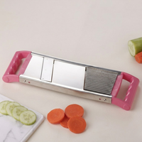Geavanceerde handmatige roestvrijstalen 2-in-1 snijmachine multifunctionele snijmes keuken groente fruit snijder wasbaar makkelijk schoon te maken dagelijks