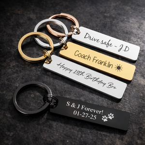 Engraved Metal Zinc Alloy <b>Keychain</b>-Nickel & Lead Free Customized Shape <b>Personalized</b> Gift - Product Image 2