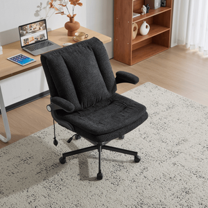 Criss Cross Legged <b>Office</b> <b>Chair</b> with Dynamic Airbag Lumbar Support Flip up Back and Flip Arm Wide Seat Desk <b>Chair</b> - Product Image 3