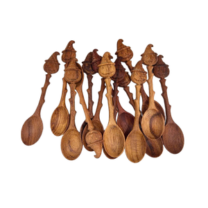 Cuillère en bois Jack O'Lantern pas chère pour Halloween, cuillère en bois Jack O'Lantern en bois naturel pour jeu sensoriel de cuisine pour enfants - Product Image 2