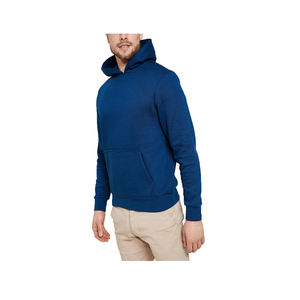<b>Men's</b> <b>Red</b> 100% Cotton Fleece Hooded <b>Sweatshirt</b> Loose Fit Casual Pullover with Pocket Knitted Solid Color Winter Wear - Product Image 2