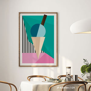 Arte de pared en lienzo para cocina, póster con ilustración abstracta de forma de helado, decoración moderna para pared con diseño de postres - Product Image 2
