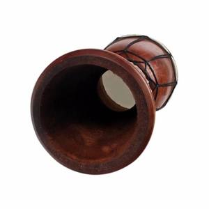 Djembe en bois fait main avec tête en peau de mouton et motif tribal coloré décoratif - Product Image 5