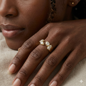 Poppy <b>Open</b> Band <b>Ring</b>, Georgian Style <b>Open</b> <b>Ring</b>, Lab Grown Diamond <b>Open</b> Band Vintage Inspired Gold <b>Ring</b> Unique Minimalist Jewelry - Product Image 3