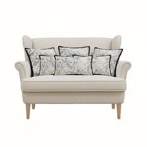 SOGA Ensemble de 6 housses de coussin 45 cm, motif abstrait noir et gris, 30x50 cm, bordure artistique, coussins décoratifs - Product Image 3