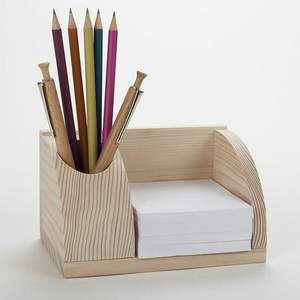 Boîte de rangement de bureau en bois pour crayons et fournitures de papeterie - Product Image 3