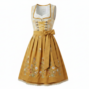 Robe Dirndl pour femmes, tissu respirant imprimé sur mesure, longueur genou, sans manches, broderie allemande, robe Dirndl pour femmes pour les événements - Product Image 5