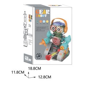 Jacko Toys Cartoon Educational Intelligence <span class=keywords><strong>Robot</strong></span> électrique à engrenage rotatif universel avec lumière et musique pour les enfants - Product Image 2