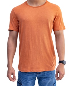 เสื้อยืดผู้ชายขายส่ง แบบสั่งทำ ทรงหลวม สีส้ม น้ำหนักเบา สวมใส่สบาย ผ้าฝ้าย 100% ป้องกันการเป็นขุย ปักลาย คอกลม แขนสั้น - Product Image 5