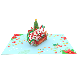 Carte de vœux de Noël 3D pop-up 2026 en papier découpé origami, design personnalisé, faite à la main, avec enveloppe cadeau en papier, ART PAPIER - Product Image 1