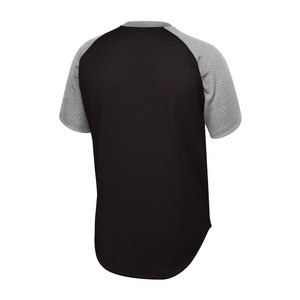 Vêtements de sport, vêtements d'extérieur, maillots de sport à manches courtes, col en V, couleur gris et noir, col en V, matériau personnalisé - Product Image 2