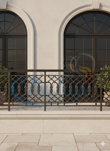 Rampe d'escalier de balcon réglable sans cadre en fonte galvanisée argentée, robuste et moderne, hauteur 1-3 pieds, résistante à l'eau et aux UV - Product Image 2