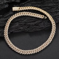 Collier chaîne hip-hop premium serti de diamants, finition polie, pour la mode streetwear, la culture musicale et un cadeau de luxe