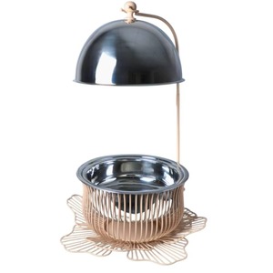 Plat de service tendance en acier inoxydable avec couvercle suspendu, prix de gros d'Inde pour événements arabes et décorations de l'Aïd - Product Image 1