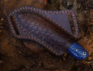 มีดล่าสัตว์ทำมือจากสแตนเลสสตีล ยี่ห้อ Pasha Enterprises ด้ามเรซิ่น ปลอกหนัง ใบมีดแบบ Fixed Blade ปลายแหลม สำหรับกิจกรรมกลางแจ้ง - Product Image 2