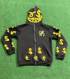 Sudadera con capucha y cremallera de alta calidad para unisex, 100% algodón polar, 500 GSM, productos personalizados - Product Image 3