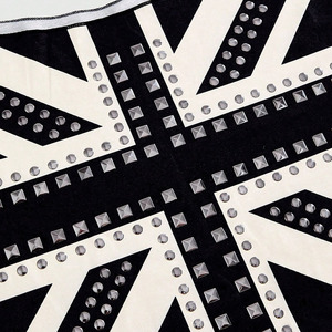 Y2K street Wholesale Luxury Studded Flag Print Oversized Crop Tee Women Custom Streetwear Y2K Fashion <b>Top</b> OEM Women's Shirts USA - Product Image 6