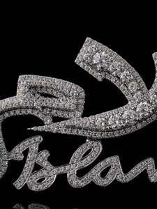 Pendentif Moissanite Calligraphie Islamique en Argent 925, Breloque Religieuse avec Lettre, Pierre Verte, Bijou Hip Hop Incrusté Style Iced Out - Product Image 2