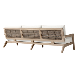 Modern Minimalist Outdoor <b>Sofa</b> Solid Teak <b>Wood</b> <b>Frame</b> Scandinavian Luxury Patio Lounge <b>Sofa</b> Custom Seater Waterproof Cushion - Product Image 3