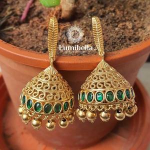 Traditional Pearl Drop Jhumka Earrings for Wedding and Party - Product Image 1