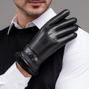 <b>Mens</b> Leather Dress <b>Gloves</b> Genuine Sheep Leather Winter <b>Gloves</b> Soft Warm Touch Screen Driving <b>Gloves</b> Classic Black <b>Gloves</b> - Product Image 6