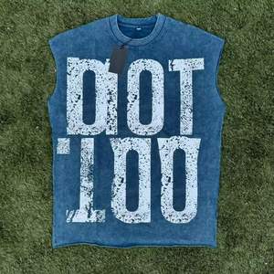 Débardeur en polyester tissé, style streetwear décontracté, effet vieilli, sans manches, avec trou pour la tête, respirant, tie-dye, séchage rapide, pour l'extérieur, 100% polyester - Product Image 3