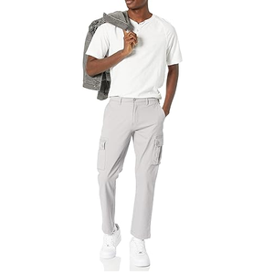 Men's <b>Light</b> Gray Cargo Pants Lightweight Utility <b>Trousers</b> With Multiple Pockets For Outdoor Casual And Travel Use - Product Image 3