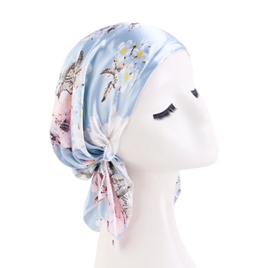 Turban pré-noué en satin pour femme, nouveau motif cachemire, bandeau musulman, foulard doux et souple, bonnet chimio, bandeau pour la tête, bandana - Product Image 3