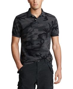 Polo camouflage pour homme à poche plaquée surdimensionnée, tricoté, anti-plis, imprimé - Product Image 1