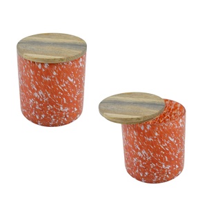 Set of Two Wax Storage <b>Jar</b> Best for Home <b>Decorative</b> Design With Freshly Multiple Colored Finishing Design Wax Container - Product Image 2