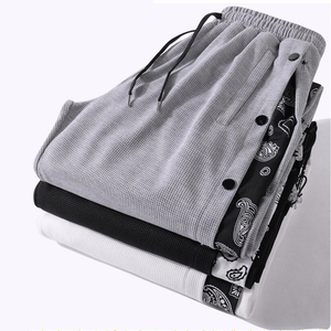 Baggy Acid Wash Distressed Side Button <b>Jogger</b> Sweatpants Flared Mid Waist Elastic Waist Cotton Streetwear <b>Stacked</b> Pattern Wide - Product Image 6