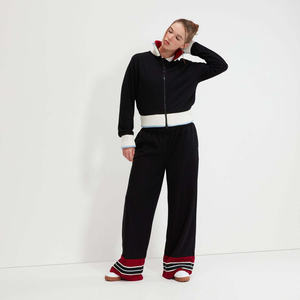 Conjunto deportivo de 3 piezas para mujer, chaqueta con cremallera, camiseta y pantalones deportivos, ropa deportiva informal a juego. - Product Image 1