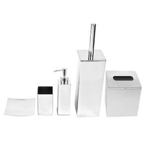 Ensemble de salle de bain élégant en métal pour comptoir, idéal pour organiser les produits d'hygiène personnelle et les essentiels de salle de bain - Product Image 4