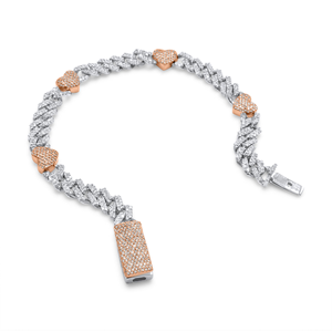 Exclusiva Pulsera de Eslabones Cubanos con Diamantes VVS Cultivados en Laboratorio, Corte Brillante Redondo, Cadena de Diseño, Joyería Fina, Estilo Hip Hop - Product Image 1
