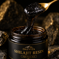 Coffret Cadeau Premium OAZVITA – Ensemble de Résine de Shilajit en Pot de Verre avec Cuillère en Bois – Marque Privée OEM – Complément Alimentaire