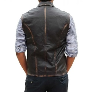 Chaleco de Cuero Genuino Marrón para Hombre, Estilo Vaquero Occidental, Chaleco de Cuero Clásico Marrón para Hombre - Estilo Vaquero Occidental - Product Image 2
