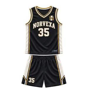 Custom <b>Mens</b> <b>Navy</b> Red Basketball Uniform Set V Neck Sleeveless Jersey & <b>Shorts</b> Pinstripe Print Team Name Number Wholesale Apparel - Product Image 3