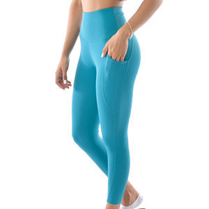 Vêtements de sport personnalisés de qualité supérieure, 100% coton, couleur unie, respirants, séchage rapide, vêtements de fitness, legging de yoga - Product Image 3