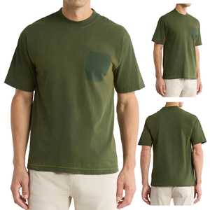 Camiseta Oversize Personalizada con Bolsillo, Algodón Pesado, Hombro Caído, Estilo Urbano, Fabricante OEM ODM, Venta al por Mayor - Product Image 1
