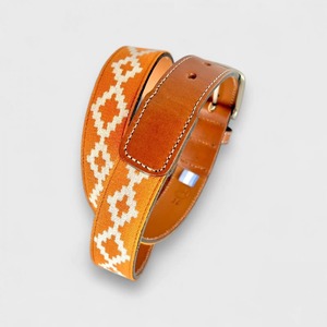 Ceinture unisexe en sangle tissée et cuir, qualité supérieure, logo personnalisé, style tendance avec boucle en alliage de zinc - Product Image 3