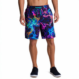 Shorts d'été pour hommes imprimés par sublimation, personnalisés, légers, 100 % polyester, anti-UV, séchage rapide, avec cordon de serrage à la taille - Product Image 2