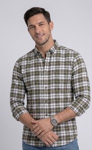 Camisa Enovate a Cuadros, Doble Botonadura, Manga Larga, Corte Regular, Casual, Unisex, Transpirable, Tejida, 100% Algodón, para Adultos - Product Image 2