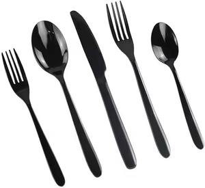 Juego de cubiertos artísticos de metal, cuchara y tenedor, diseño de lujo en acero inoxidable para banquetes y catering. - Product Image 1