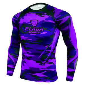 Camiseta deportiva de manga larga para hombre, de licra y poliéster, con estampado personalizado por sublimación, camiseta deportiva con estampado digital, camiseta deportiva con estampado de camuflaje. - Product Image 1