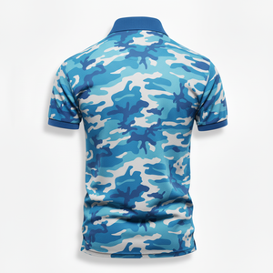 เสื้อโปโลผู้ชายผ้าโพลีเอสเตอร์ 100% ระบายอากาศได้ดี พิมพ์ลายแบบซับลิเมชั่น แห้งเร็ว สำหรับเล่นกอล์ฟ  พร้อมโลโก้สั่งทำพิเศษ - Product Image 2