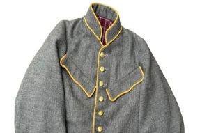Gray Wool <b>Quilted</b> Jacket Men's Winter Shell Jackets Stand Collar <b>Single</b> Breasted Historical American Reproduction Shell Jackets - Product Image 6
