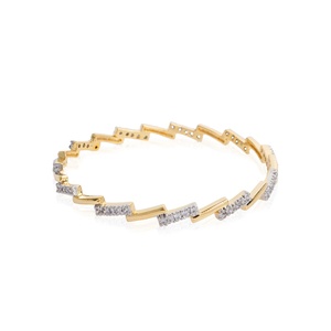 Handmade Ruby and Zirconia <b>Openable</b> Bangle Traditional Indian Brass Bracelet 22K Gold Plated Trendy Wedding Bridal Jewelry - Product Image 2