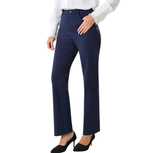 Pantalons de travail décontractés à jambe droite pour femmes, très extensibles, avec services OEM ODM en gros - Product Image 1