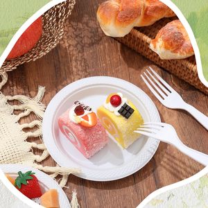 Assiettes jetables transparentes en plastique de 6 pouces pour bébés et desserts - Biodégradables, écologiques, robustes, pour chocolats et bonbons - Product Image 5