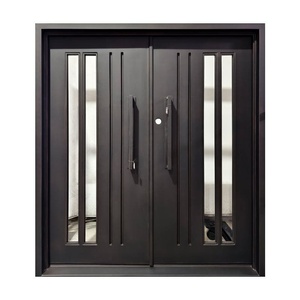 Puerta de entrada de hierro forjado con un diseño elegante y grácil; fácil de instalar, con un acabado resistente al óxido y al agua. - Product Image 1